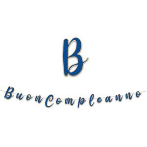 Festone Lettere Buon Compleanno Blu e Oro