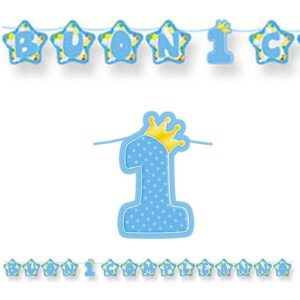 Festone  Maxi Buon 1° Compleanno Azzurro   6 mt
