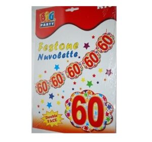 Festone Nuvolette 60 Anni Immagine Fronte Retro