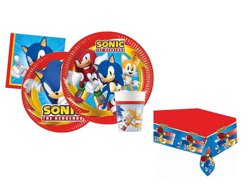 Kit Coordinato Tavola 16 ospiti Sonic con tovaglia