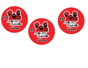 Squid Game Bollini Adesivi Personalizzabili  pz 40