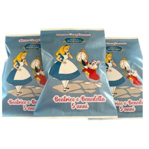 Alice Nel Paese delle meraviglie Bustine di Patatine 10 pz Personalizzabili