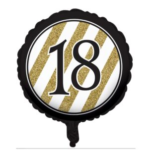 Pallone foil 18 anni Oro e Nero