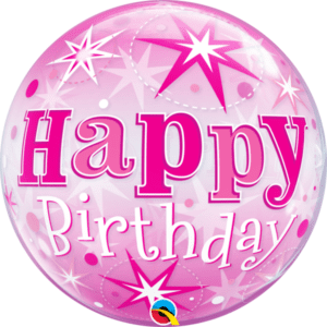 PALLONE BUBBLES QUALATEX HAPPY BIRTHDAY ROSA