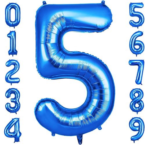 Pallone Foil Numero 36 cm Blu disponibile dallo 0 al 9