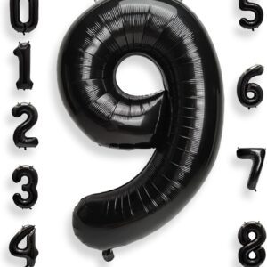 PALLONE IN MYLAR H CM 102 NERO  disponibile da 0 a 9