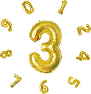 PALLONE IN MYLAR H CM 102 ORO  disponibile da 0 a 9
