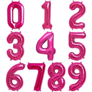Pallone Foil Numero 36 cm Fucsia disponibile dallo 0 al 9