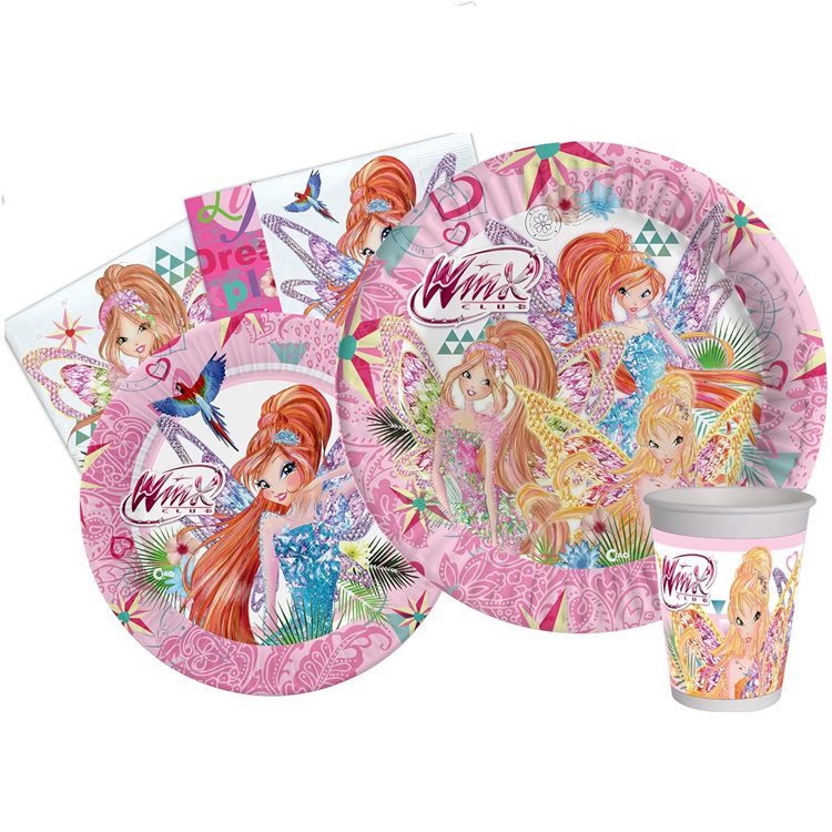 Winx Kit 16 Ospiti Coordinato TAVOLA Compleanno Bambini
