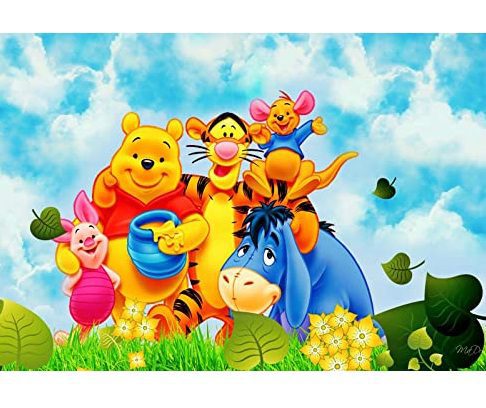 Cialda per torte in zucchero rettangolare  Winnie The Pooh Personalizzabile