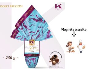 Uovo di Pasqua cioccolato a latte Dolci Preziosi Knam con o senza magnete a scelta gr 250