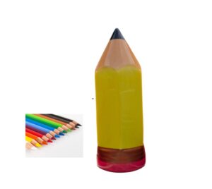 Kit 10 Portacolori  a Forma Di Matitone  con 12 matite e Bollino Personalizzato