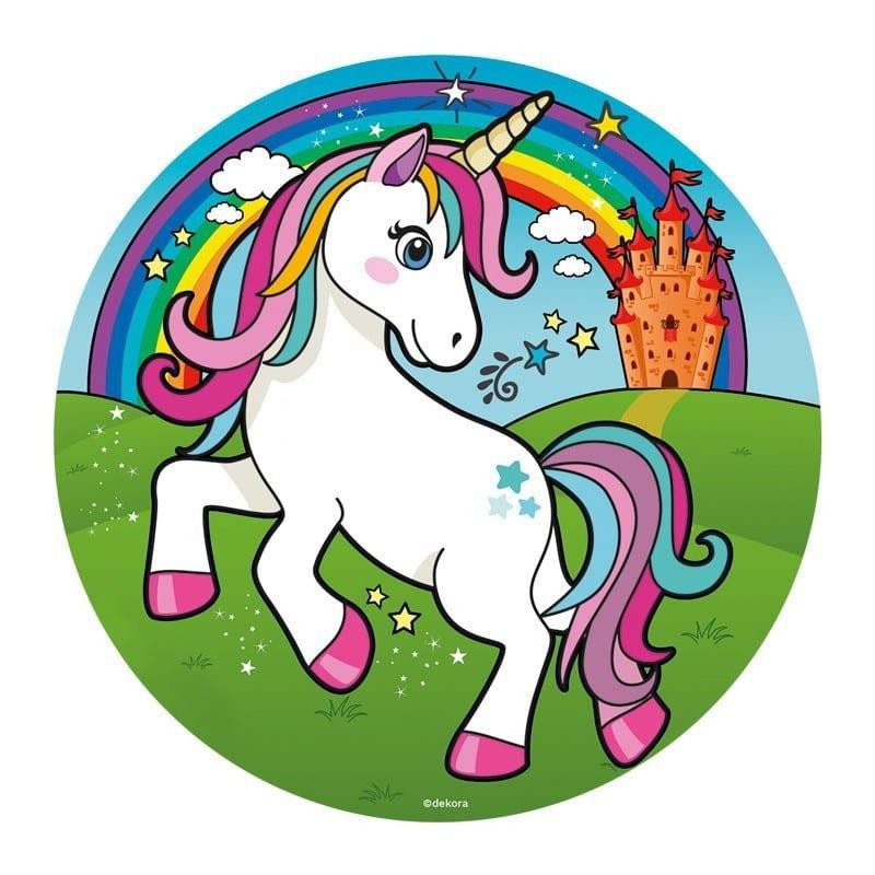 Cialda per torte su zucchero Unicorno Personalizzabile