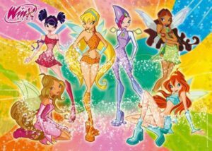 Cialda per torte in zucchero rettangolare Winx Personalizzabile