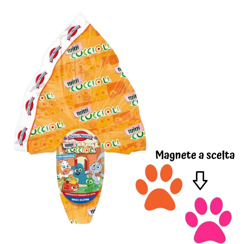 Uovo di Pasqua cioccolato a latte Mini Cuccioli gr 150 modello a scelta con o senza magnete