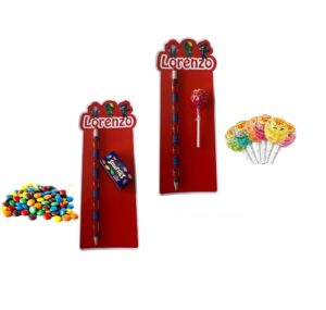 Brawl Stars Matite con Nome  personalizzato  con Chupa Chups  o con Mini Smarties gadgets di fine festa modello a scelta kit da pz 10