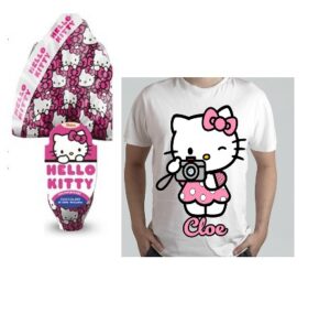 Kit Uovo di Pasqua Hello Kitty gr 150 con T shirt Personalizzata