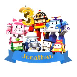 Cake topper Robocar Poli Personalizzabile