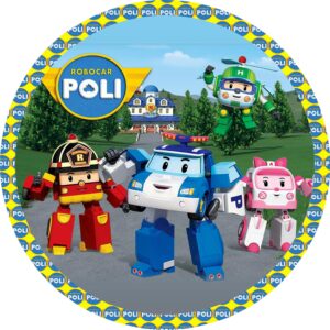 Cialda per torte su ostia RoboCar Poli Personalizzabile