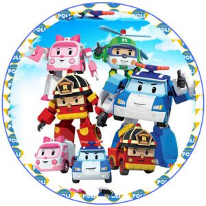 Cialda per torte su zucchero RoboCar Poli Personalizzabili