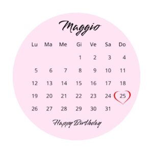 Cialda per torte su zucchero Cake Topper Calendar