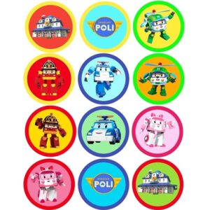 Cialda su Ostia RoboCar Poli 12 impronte per biscotti cupcakes