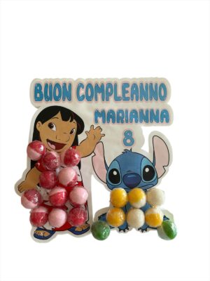 Happy Candy Lollipop Lilo & Stitch con nome ed eta