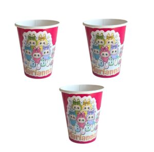 Labubu  12 Bicchieri con Adesivo Personalizzabile