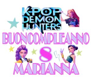 Kpop Demon Hunters Cake topper Personalizzabile in Cartoncino Sagomato