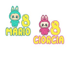 Labubu Sagoma In Polistorolo De Luxe Personalizzabile Con Nome ed Eta' modello a scelta