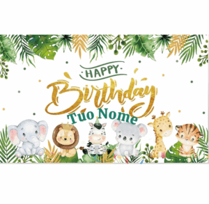 Safari Cialda su Zucchero Rettangolare Personalizzabile