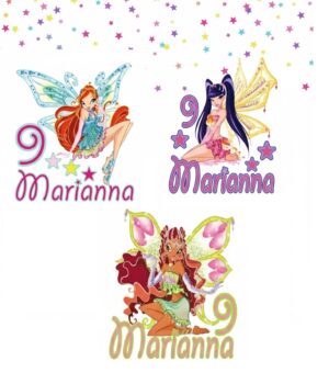 Winx Sagoma In Polistirolo De Luxe Personalizzabile Con Nome ed Eta' modello a scelta