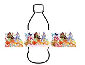 Winx Etichette Adesive per Acqua Personalizzabili pz 12