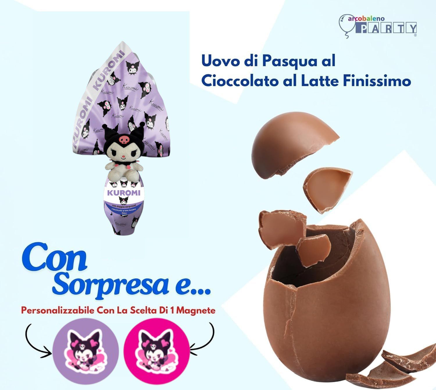 Kuromi Uovo di Pasqua Con Peluche gr 300 versione a scelta - immagine 2
