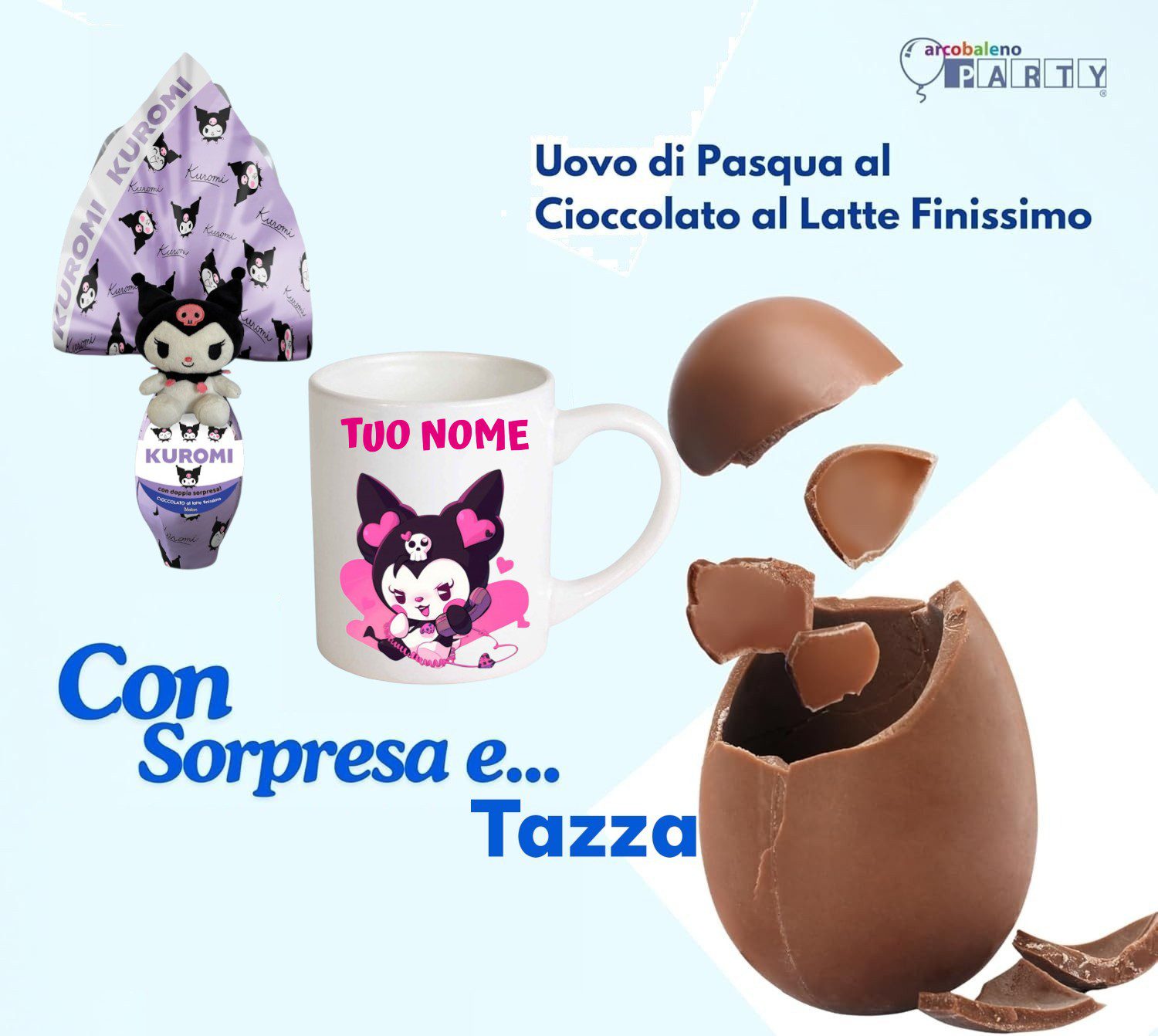 Kuromi Uovo di Pasqua Con Peluche gr 300 versione a scelta - immagine 3