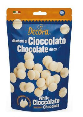 Cioccolato Bianco gr 250 in Dischetti adatto a glassature per la frutta Realistica